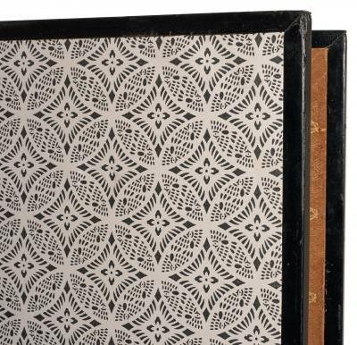 Japanese Two Panel Screen Sudare on Gold Leaf