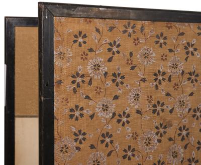 Japanese Two Panel Screen Sumi e Mountain Landscape