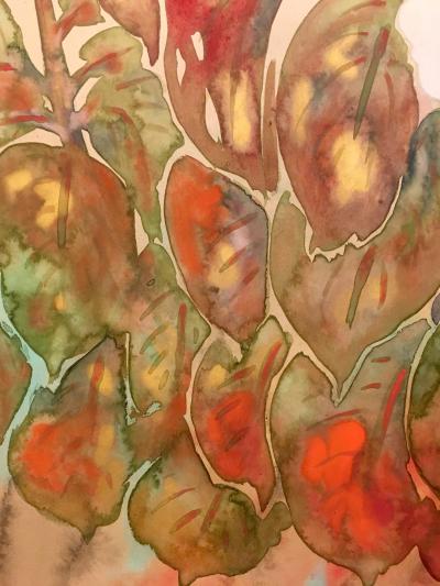 Japanese Two Panel Screen Summer Flowers