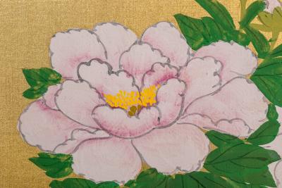 Japanese Two Panel Screen Summer Flowers