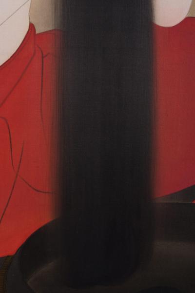 Japanese Two Panel Screen Woman Washing Her Hair By Candlelight