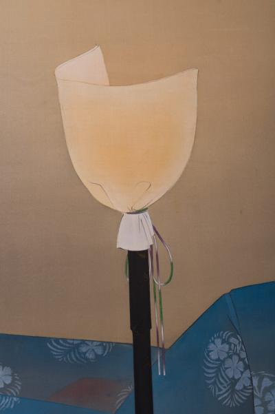 Japanese Two Panel Screen Woman Washing Her Hair By Candlelight