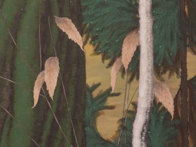 Japanese Two Panel Screen Woodland Dream