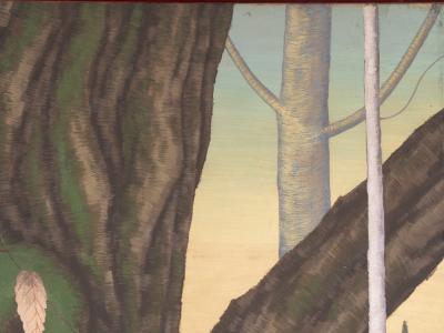 Japanese Two Panel Screen Woodland Dream