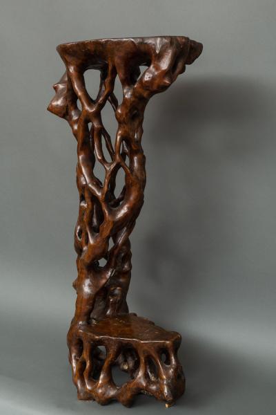 Japanese Two Tier Root Stand for Flower Arrangements