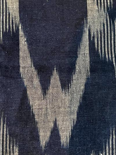 Japanese Vintage Indigo Woven Ikat Gasuri Textile Panel