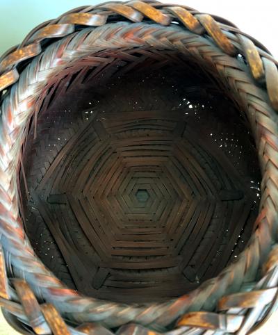 Japanese Wagumi Handled Bamboo Basket Ikebana
