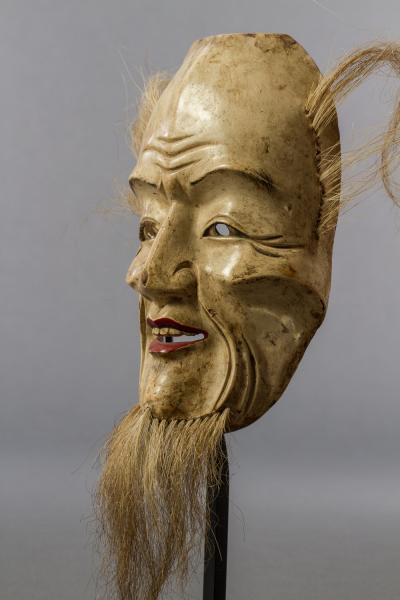 Japanese Wood Noh Mask of Jo