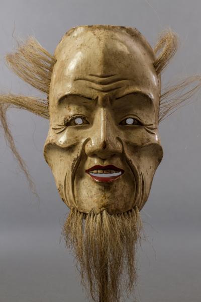 Japanese Wood Noh Mask of Jo