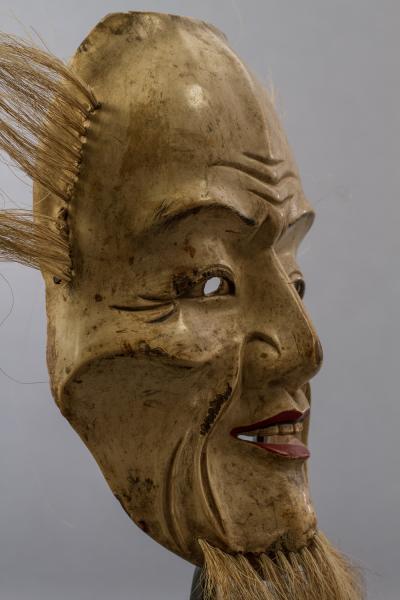 Japanese Wood Noh Mask of Jo