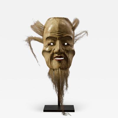Japanese Wood Noh Mask of Jo