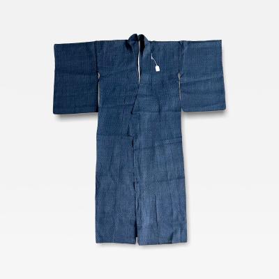 Japanese Woven Asa Double Ikat Summer Usumono Kimono Provenance