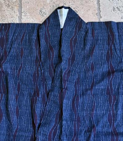 Japanese Woven Asa Double Ikat Summer Usumono Kimono Provenance