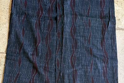 Japanese Woven Asa Double Ikat Summer Usumono Kimono Provenance