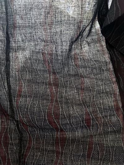 Japanese Woven Asa Double Ikat Summer Usumono Kimono Provenance