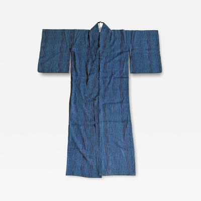 Japanese Woven Asa Double Ikat Summer Usumono Kimono Provenance