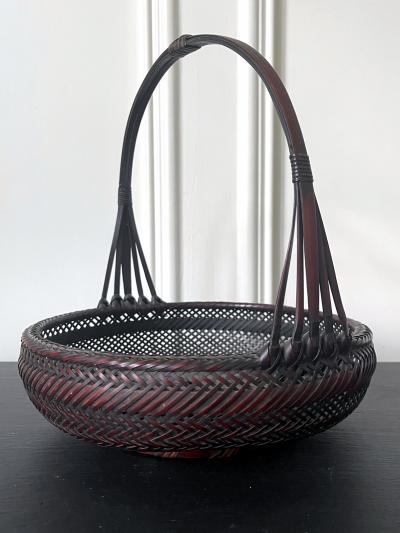 Japanese Woven Bamboo Ikebana Basket Morikago