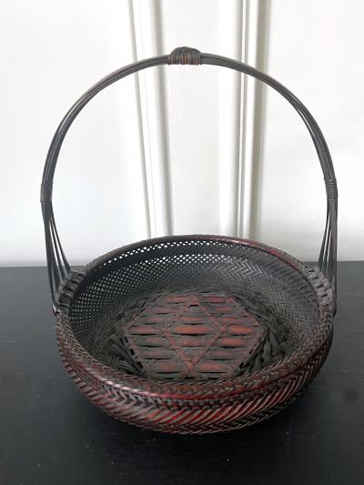 Japanese Woven Bamboo Ikebana Basket Morikago