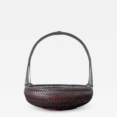 Japanese Woven Bamboo Ikebana Basket Morikago