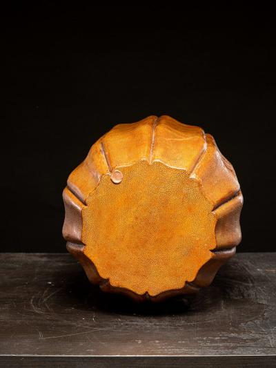 Japanese style antique Stool or Sidetable covered in Shagreen Galuchat