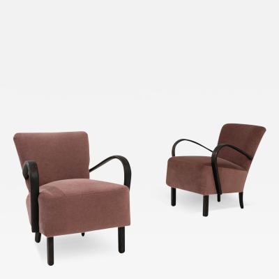 Jaroslav m dek 1950s J Halabala Cocktail Chairs A Pair