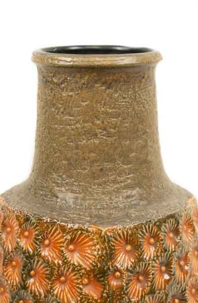 Jasba Keramik German Green and Orange Ceramic Vase