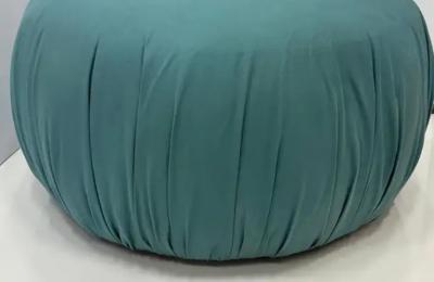 Jason Koharik Postmodern Jason Kohairik Bolete II Style Swivel Pouf Chair Reupholstered