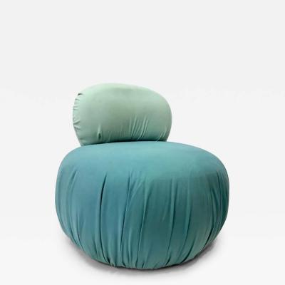 Jason Koharik Postmodern Jason Kohairik Bolete II Style Swivel Pouf Chair Reupholstered