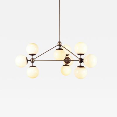 Jason Miller Jason Miller for Roll Hill Modo Chandelier 3 Sided 10 Globes Chandelier