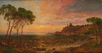 Jasper Francis Cropsey Sunset over Lake Thrasemine 