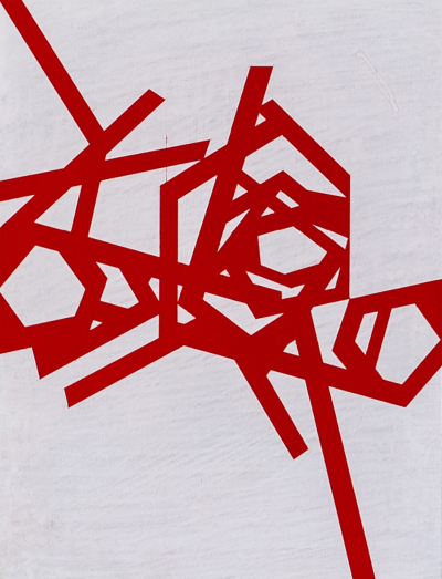 Jasper van der Graaf Untitled 2023 red white Abstract painting 2023