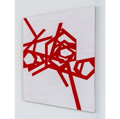 Jasper van der Graaf Untitled 2023 red white Abstract painting 2023