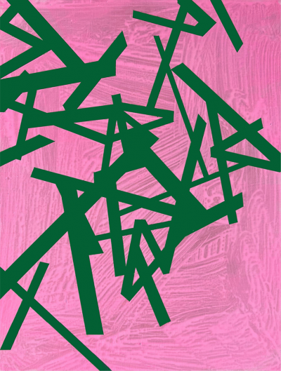 Jasper van der Graaf Untitled 2024 green pink Abstract painting 2024