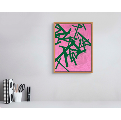 Jasper van der Graaf Untitled 2024 green pink Abstract painting 2024