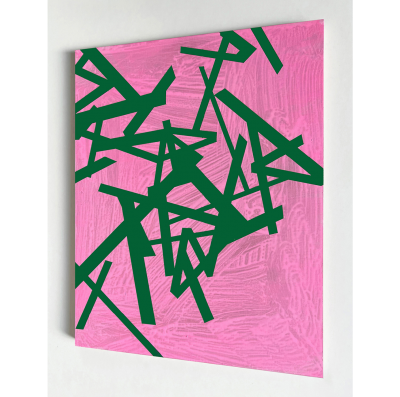 Jasper van der Graaf Untitled 2024 green pink Abstract painting 2024