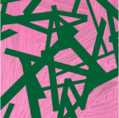 Jasper van der Graaf Untitled 2024 green pink Abstract painting 2024