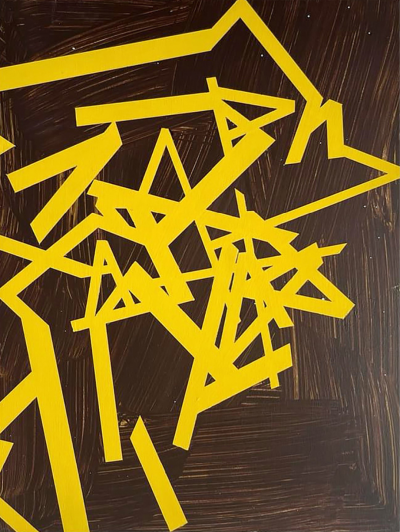 Jasper van der Graaf Untitled 2024 yellow brown Abstract painting 2024