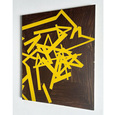 Jasper van der Graaf Untitled 2024 yellow brown Abstract painting 2024