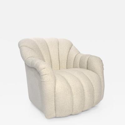 Jay Spectre CHANNELED BOUCLE SWIVEL CHAIR