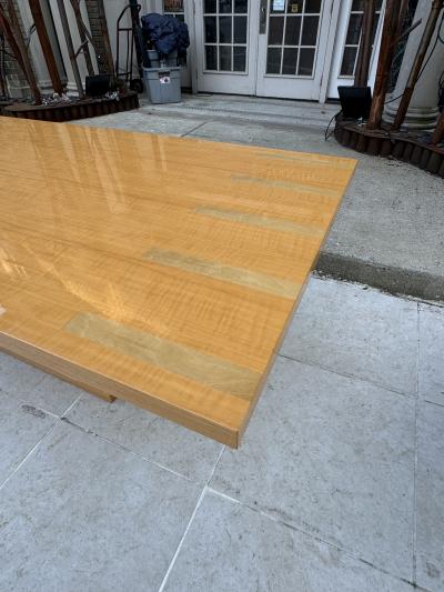 Jay Spectre DRAMATIC MONUMENTAL ART DECO REVIVAL INLAID LIGHT WOOD DINING TABLE