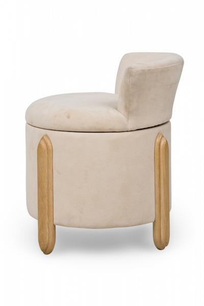 Jay Spectre Jay Spectre Mid Century American White Suede Upholstered Ottoman with Backrest