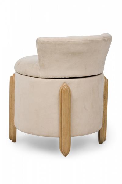 Jay Spectre Jay Spectre Mid Century American White Suede Upholstered Ottoman with Backrest
