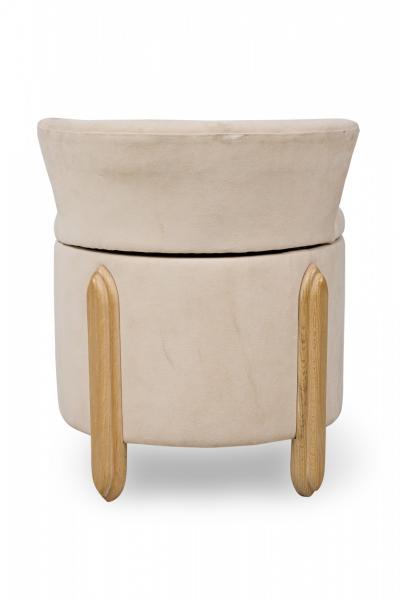 Jay Spectre Jay Spectre Mid Century American White Suede Upholstered Ottoman with Backrest