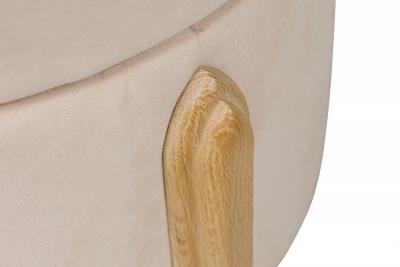 Jay Spectre Jay Spectre Mid Century American White Suede Upholstered Ottoman with Backrest