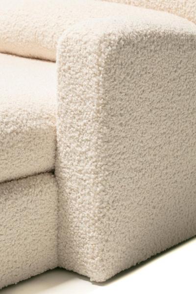 Jay Spectre Jay Spectre Steamer Chaise for Century Furniture in Ivory White Boucl c 1990s