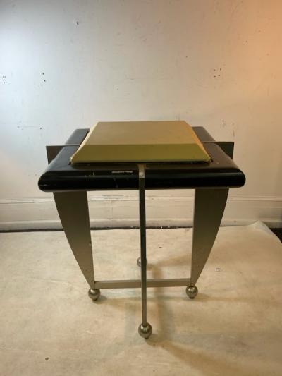 Jay Spectre POST MODERN STEEL AND WOOD TABLE BY JAY SPECTRE