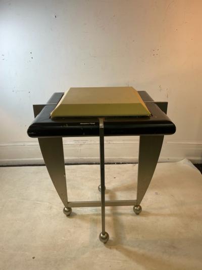 Jay Spectre POST MODERN STEEL AND WOOD TABLE BY JAY SPECTRE