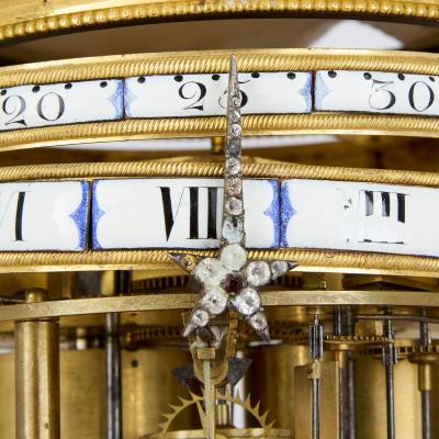 Jean Andre Lepaute 18th century Louis XVI ormolu and marble cercle tournant mantel clock by Lepaute