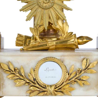 Jean Andre Lepaute 18th century Louis XVI ormolu and marble cercle tournant mantel clock by Lepaute