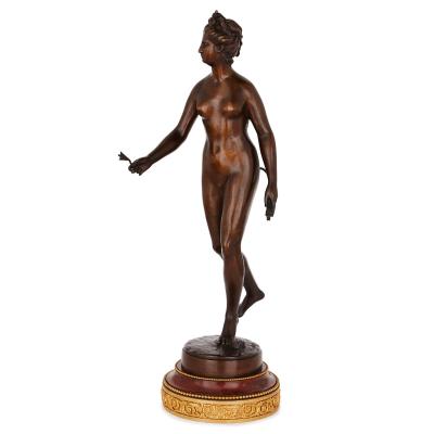 Jean Antoine Houdon Antique French bronze sculpture after Houdon